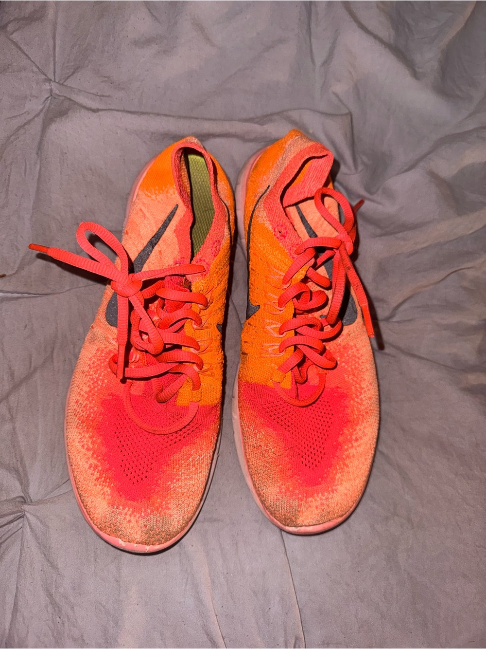 Nike Women's Bright Orange and Red Athletic Running Shoes